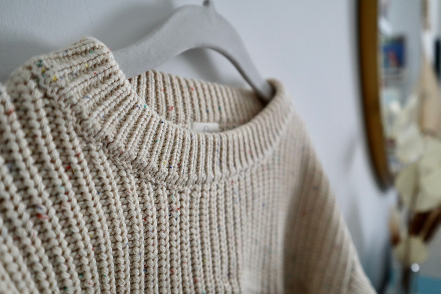 Chunky Knit Sweater | Speckled Beige